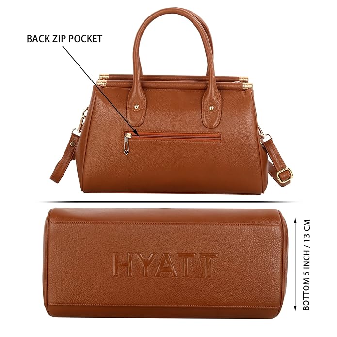 Leather Satchel Handbag - The Elegant