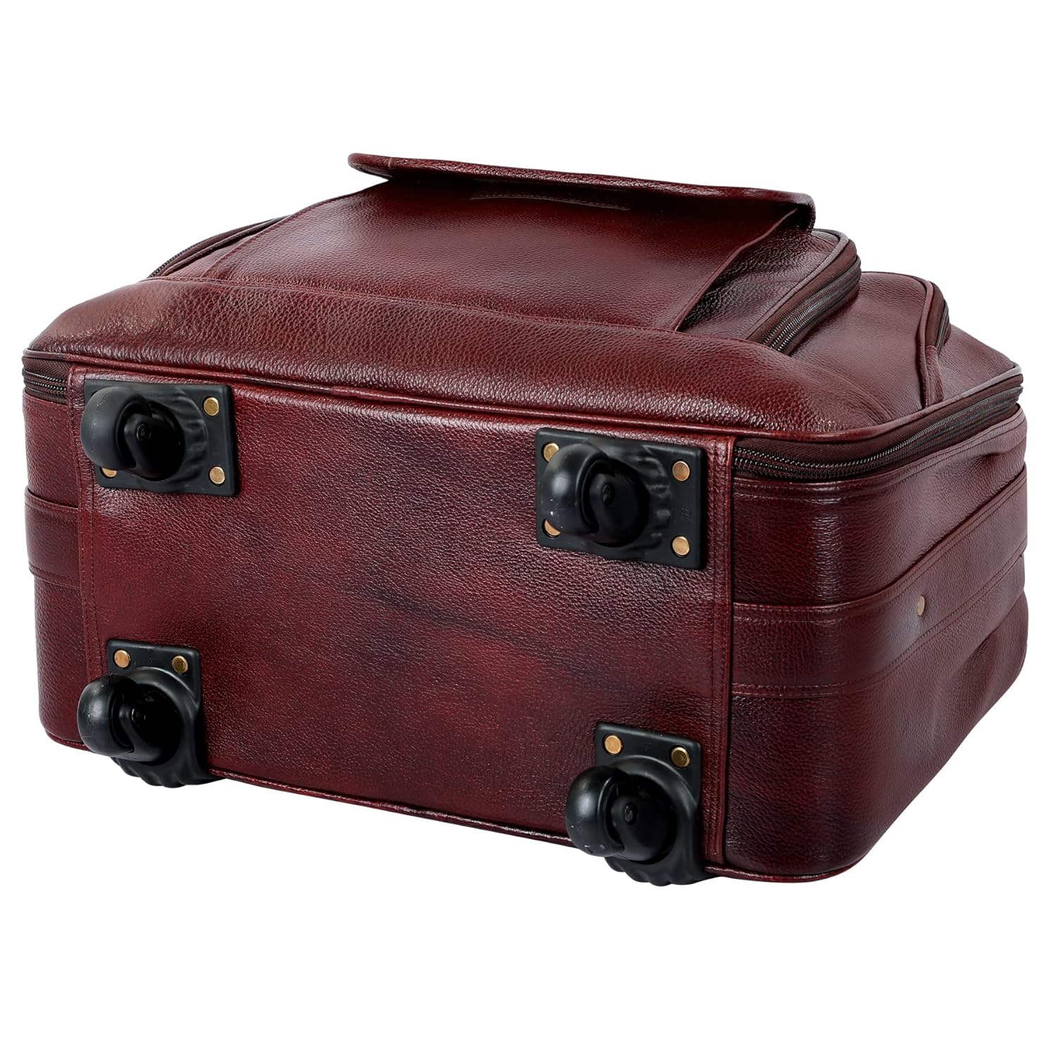 Leather Laptop Roller Trolley - The Overnighter