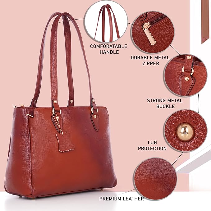 Leather Shoulder Bag - Solid