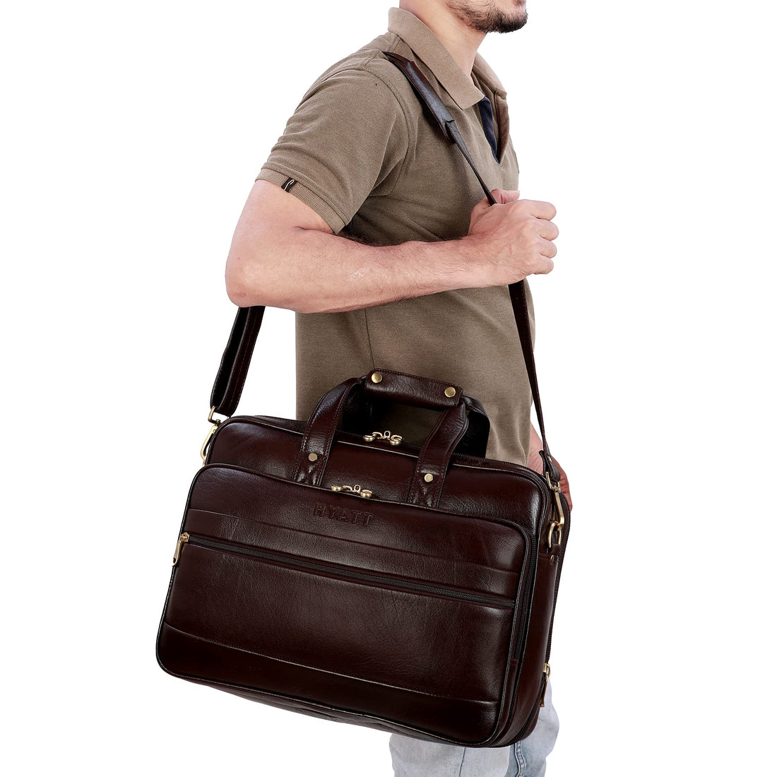HAYAT Leather Accessories 16 Inch Italian Leather Laptop Bags for Men