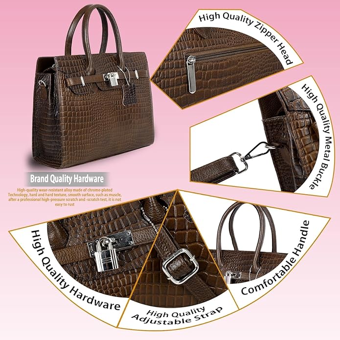 Croco Leather Handbag - The Harmass