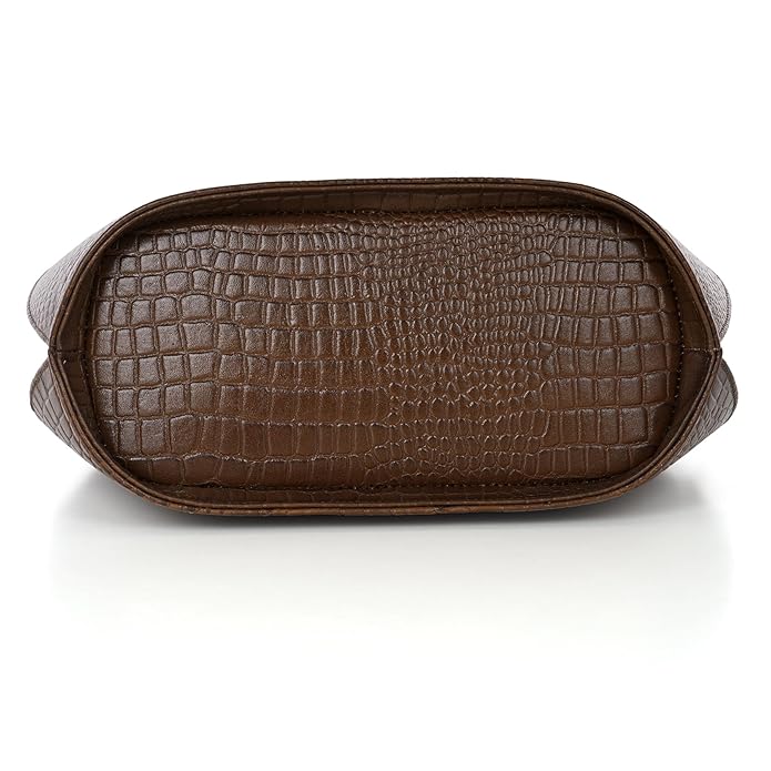 Croco Leather Handbag - BUCKET
