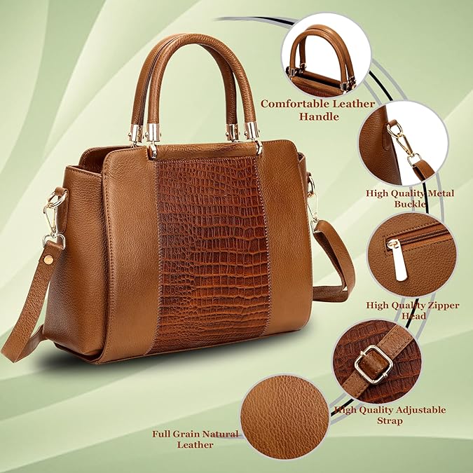 Leather Satchel Handbag - Zik Zak