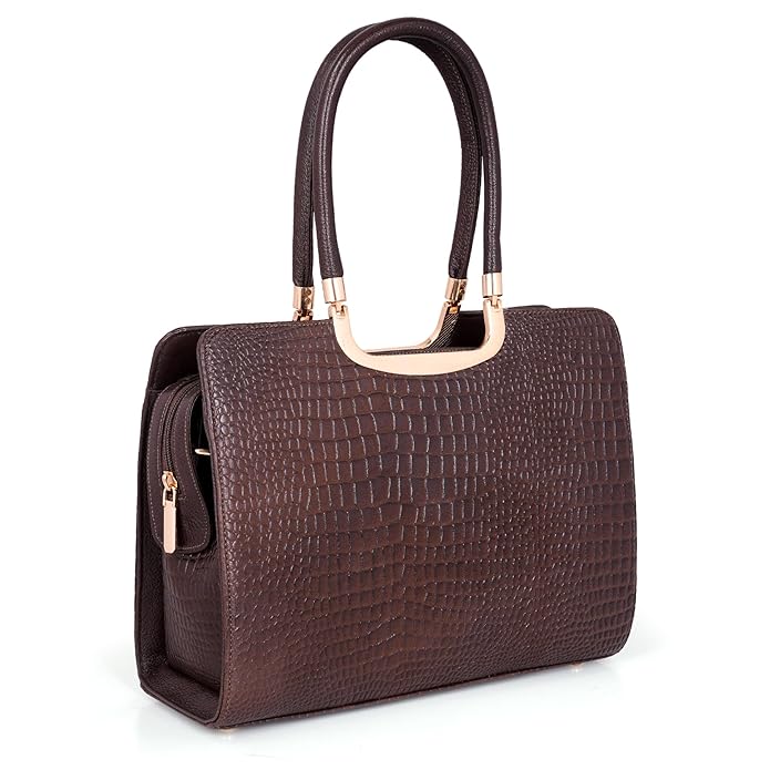Croco Leather Handbag - The Milano