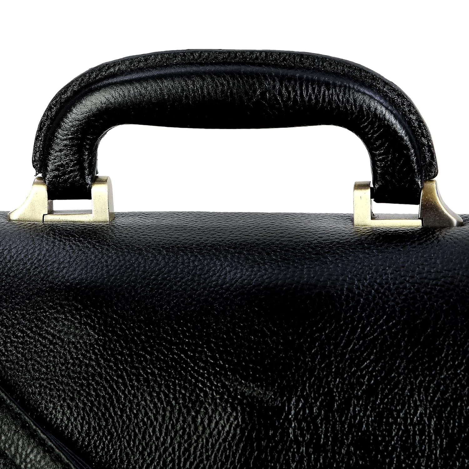 Leather Laptop Briefcase - Vertical Lock