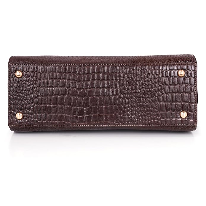 Croco Leather Handbag - The Milano