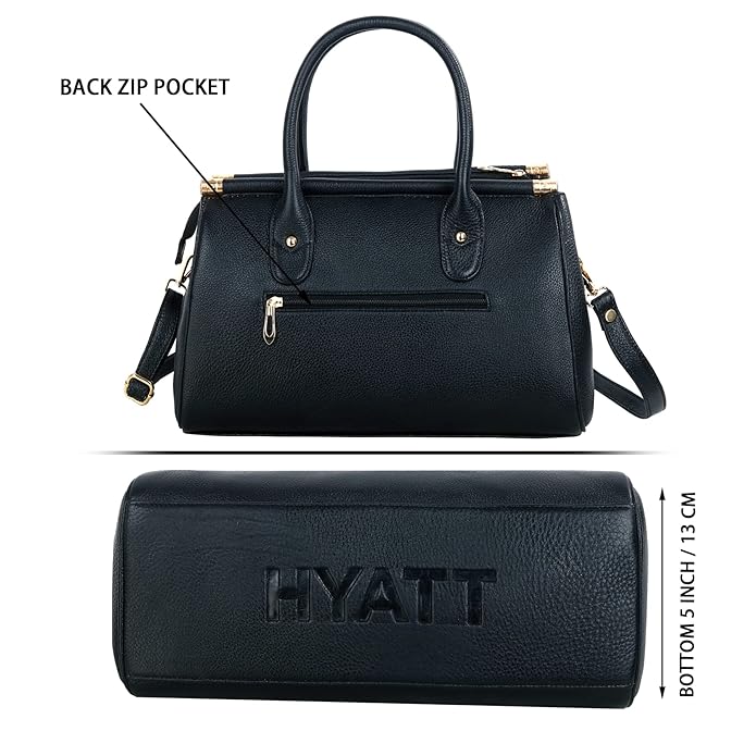 Leather Satchel Handbag - The Elegant