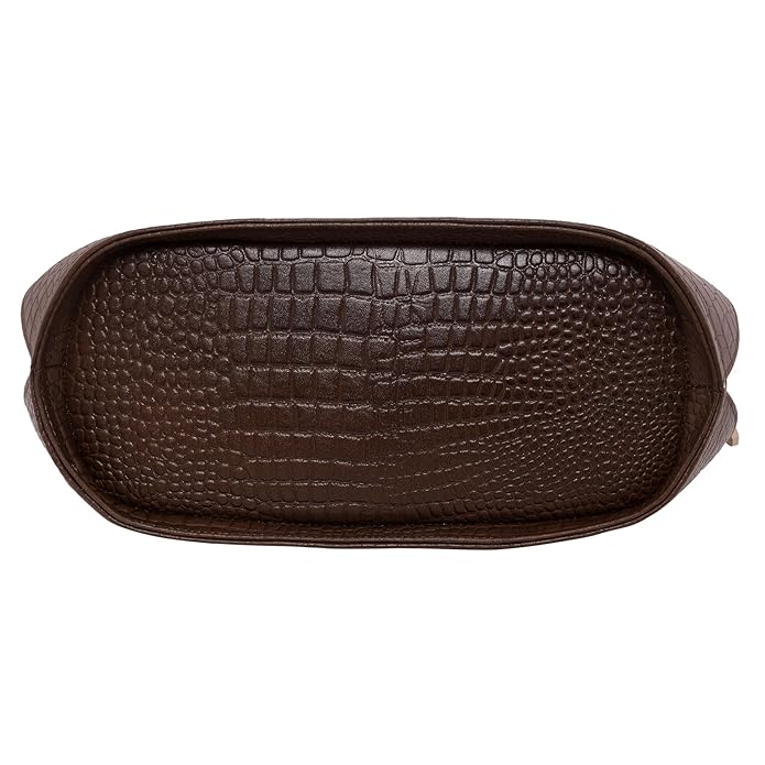 Croco Leather Handbag - BUCKET