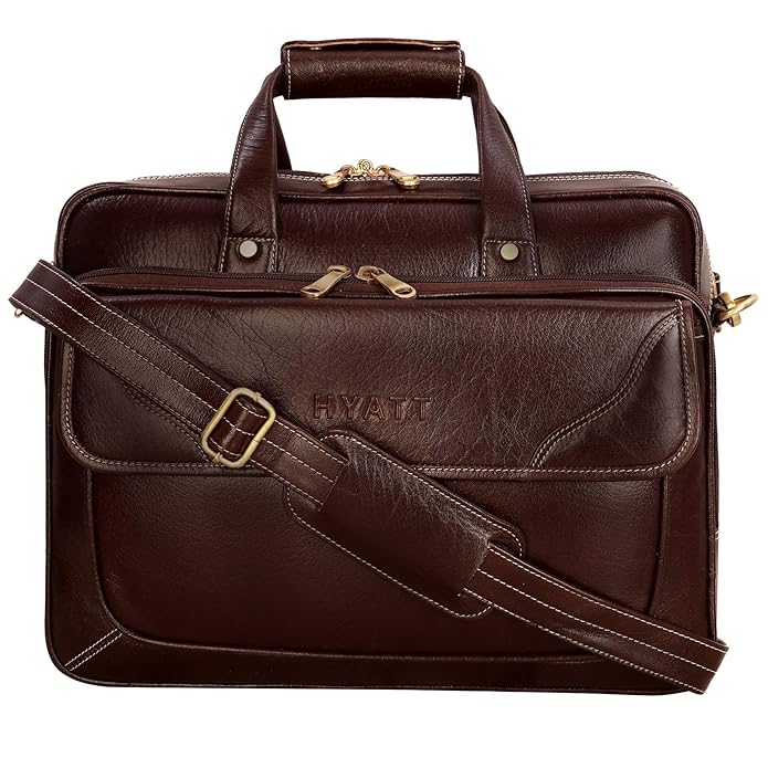Leather Office Bag - White Trace