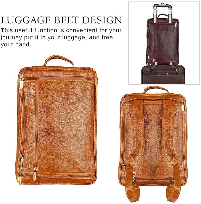 Leather Laptop Backpack Cum Office Bag - Convertible