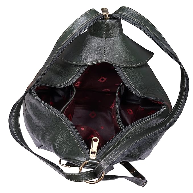 Women's Leather Backpack - 2 in 1