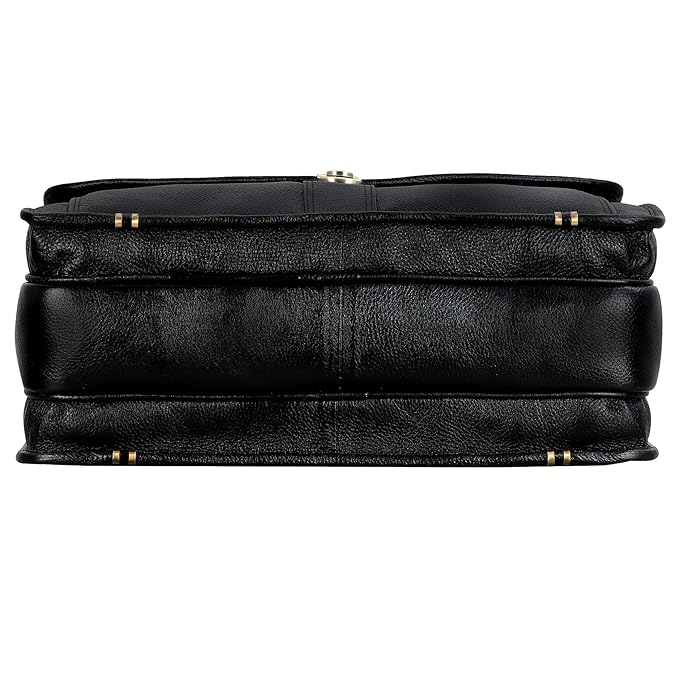 Leather Laptop Briefcase - Vertical Lock