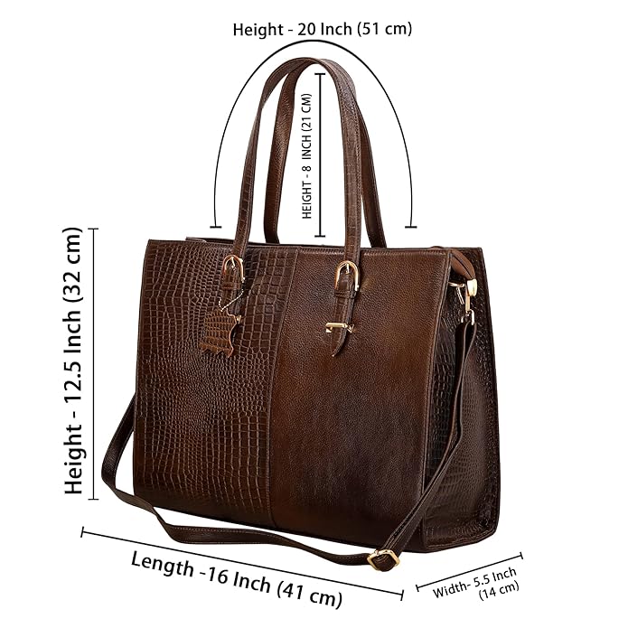 Leather Laptop Tote Bag - Modern Maven