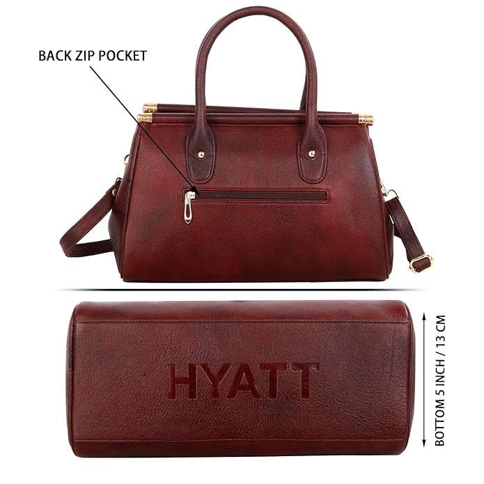 Leather Satchel Handbag - The Elegant