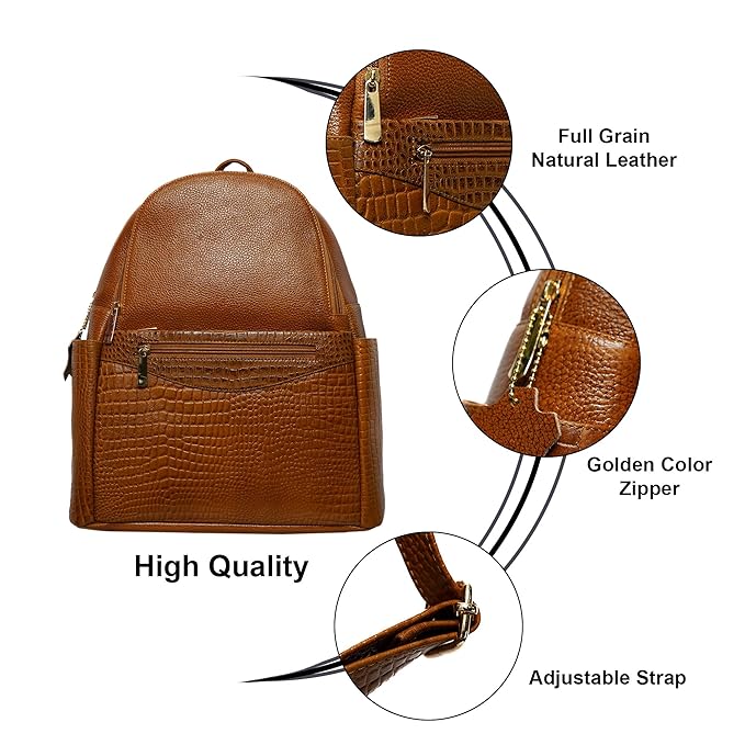 Leather Laptop Backpack - Convertible