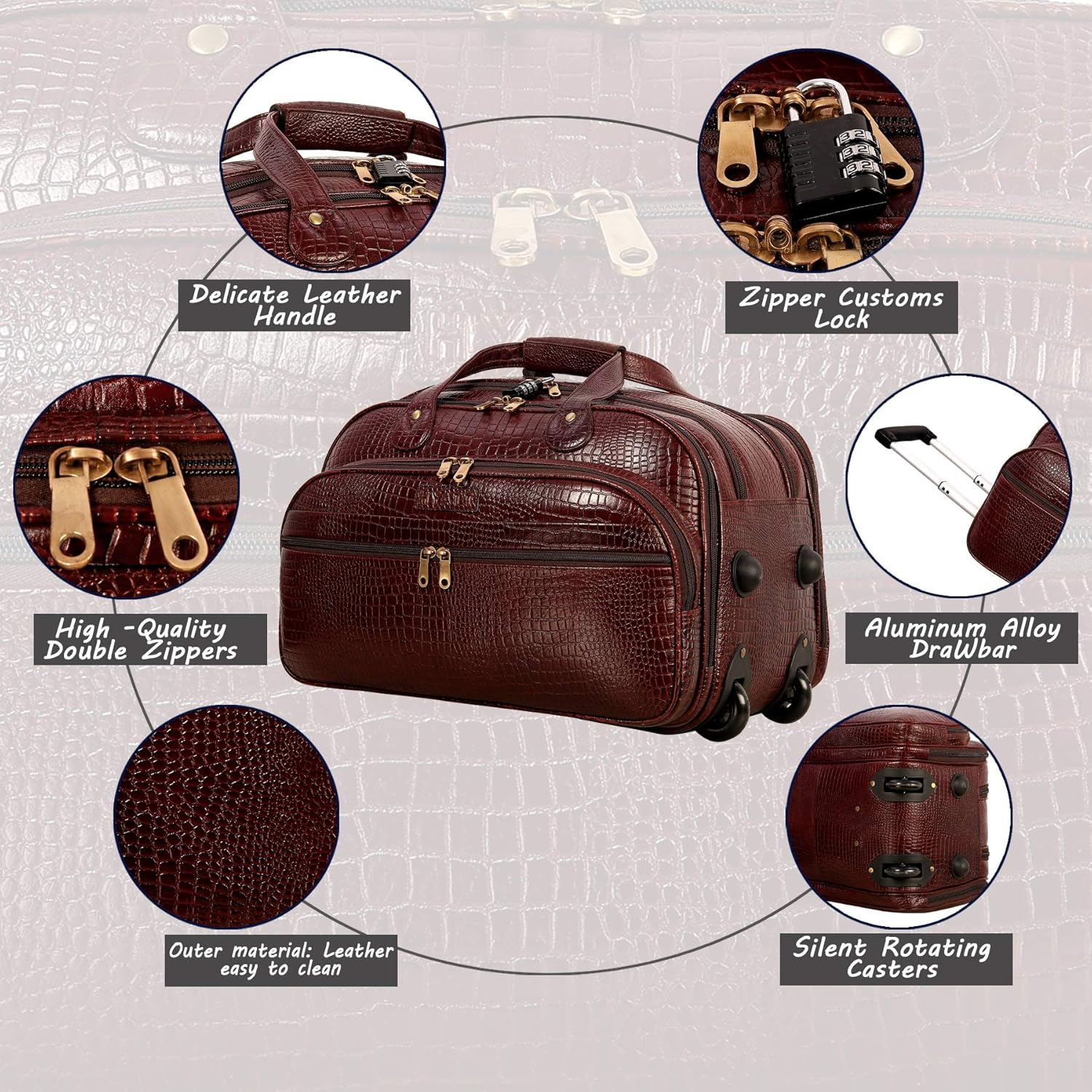 Leather Duffel Trolley - The Swift
