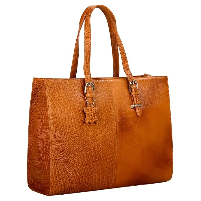 Leather Laptop Tote Bag - Modern Maven