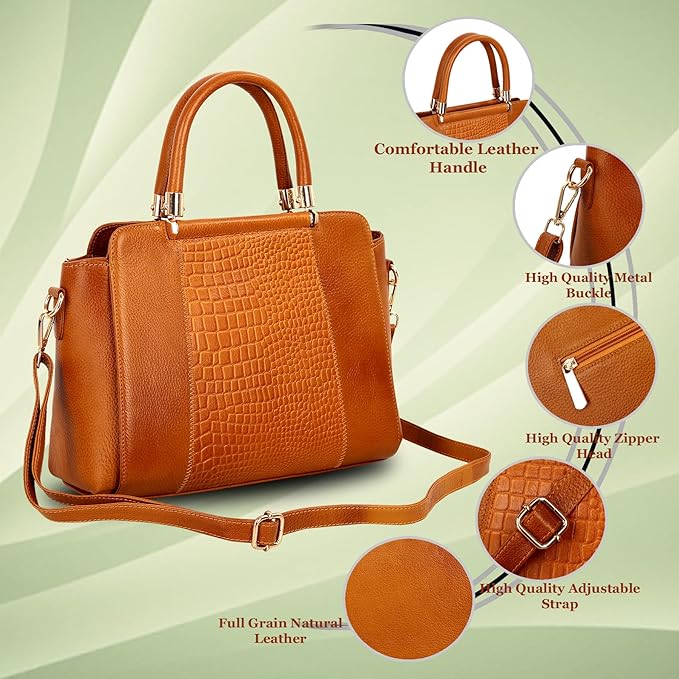 Leather Satchel Handbag - Zik Zak