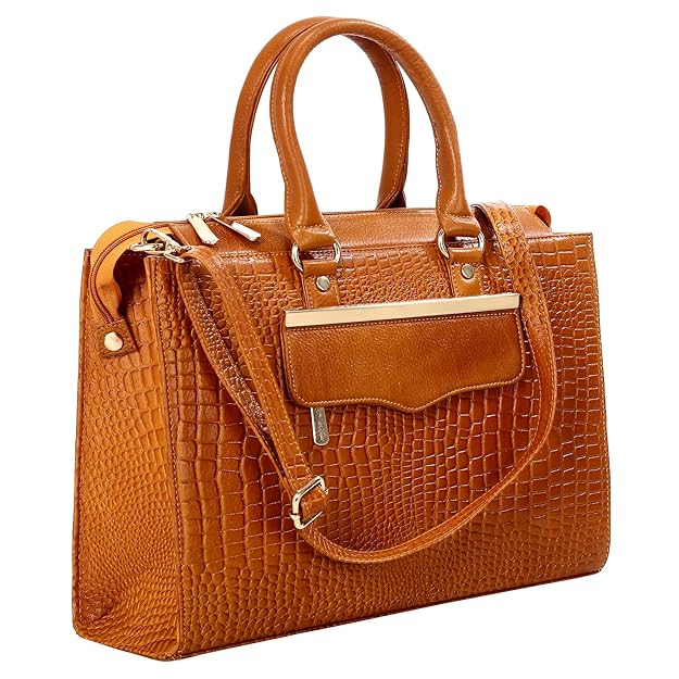 Croco Leather Handbag - PRADA