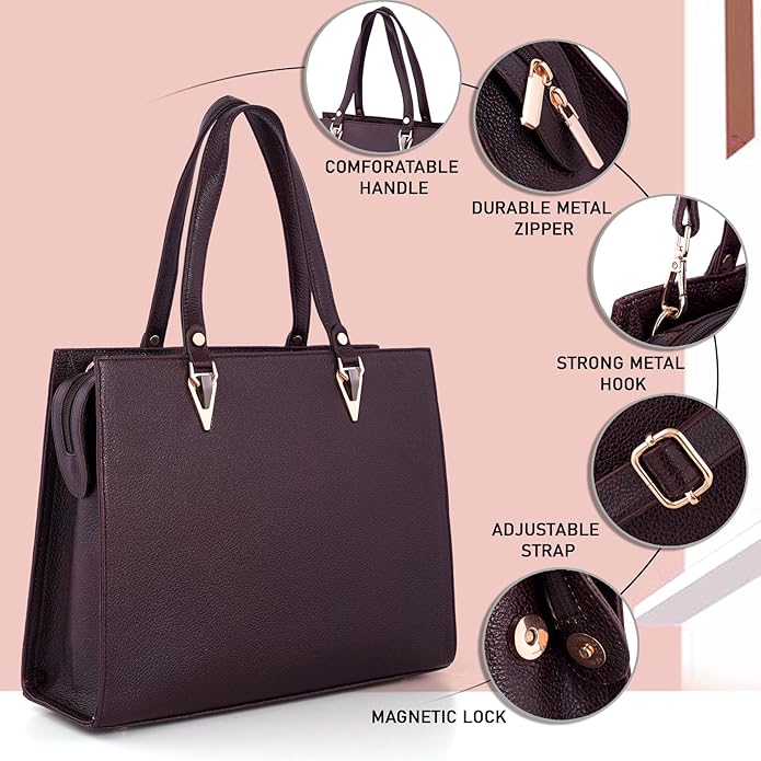 Women's Leather Handbag - Recta