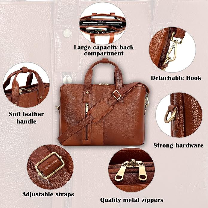 Leather Messenger Bag - ESBEDA