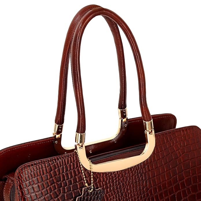 Croco Leather Handbag - The Milano