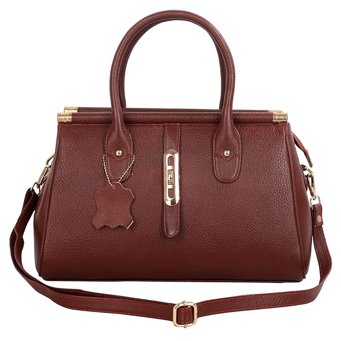 Leather Satchel Handbag - The Elegant