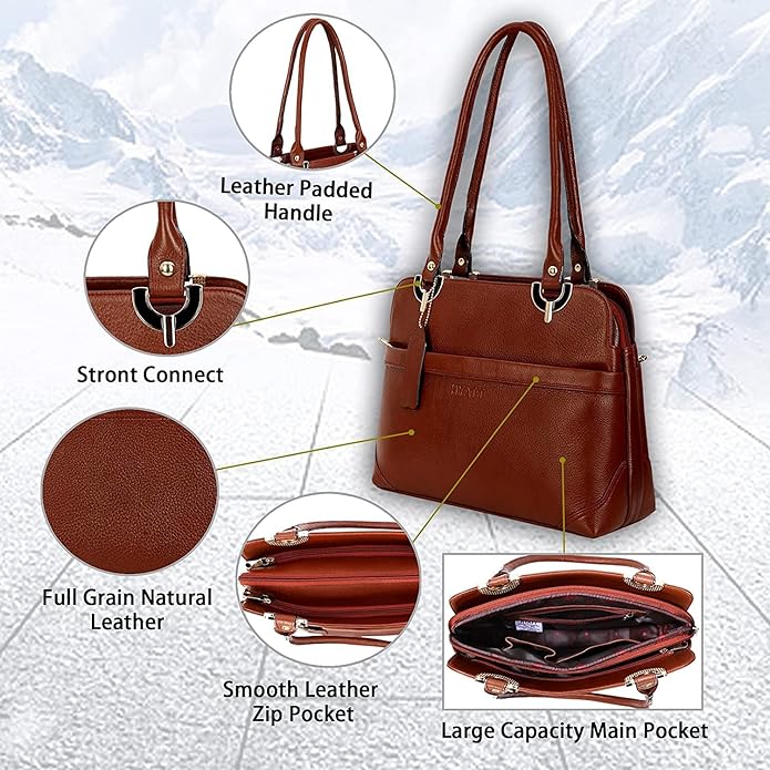 Leather Shoulder Bag - Elegant