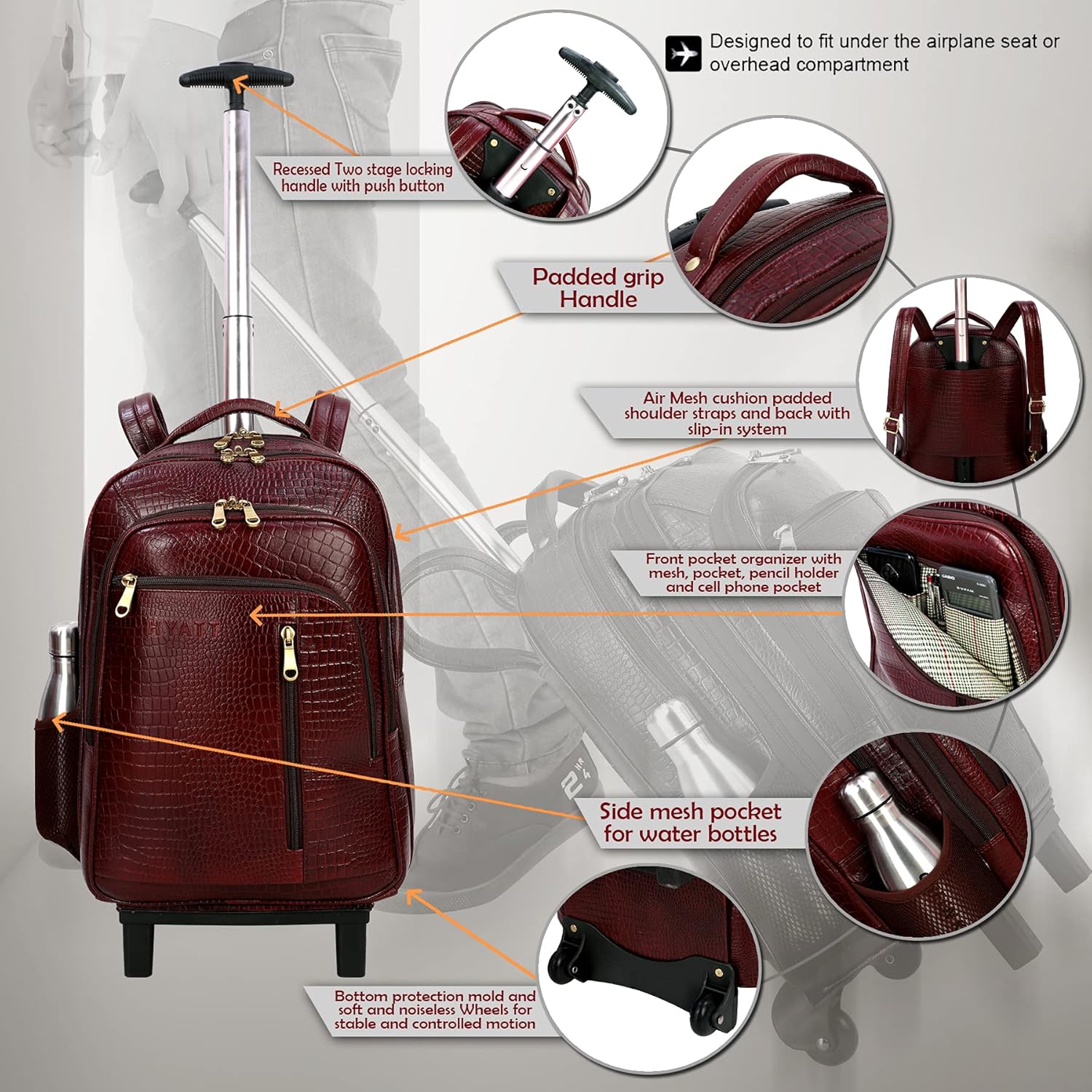 Leather Backpack Trolley - Journey Roller