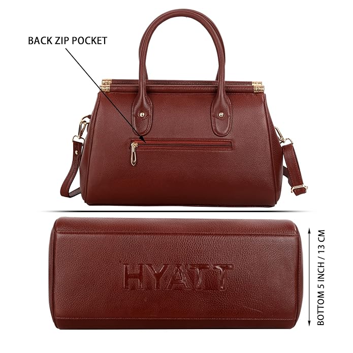 Leather Satchel Handbag - The Elegant