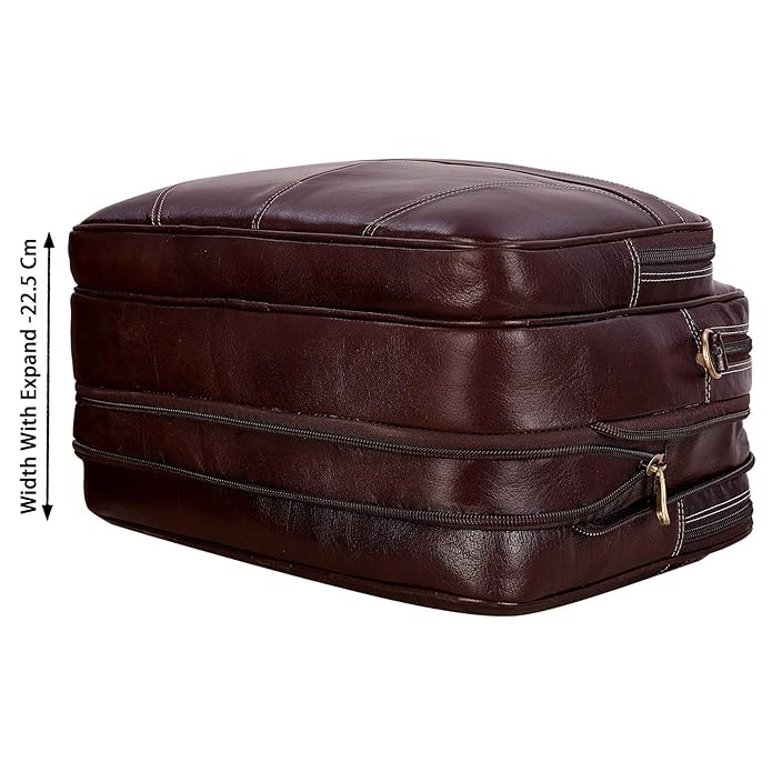 Leather Expandable Bag - Stitch Line