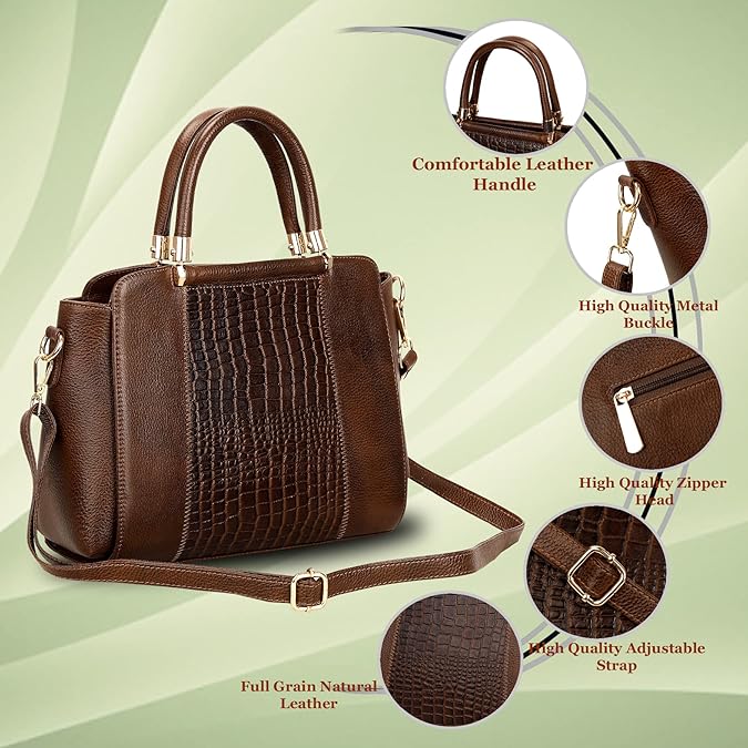 Leather Satchel Handbag - Zik Zak