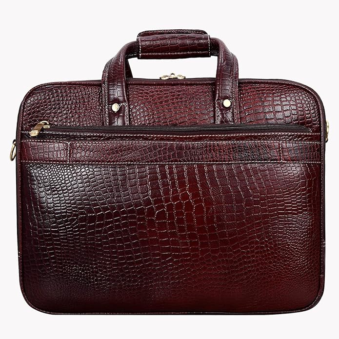 Leather Office Bag - White Trace