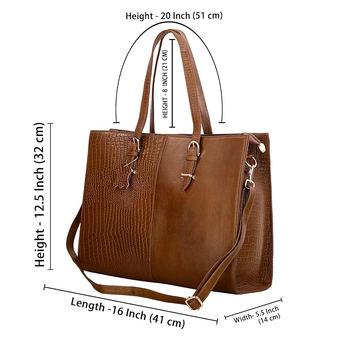 Leather Laptop Tote Bag - Modern Maven