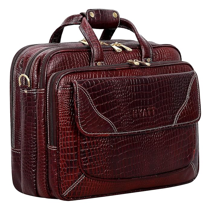 Leather Office Bag - White Trace