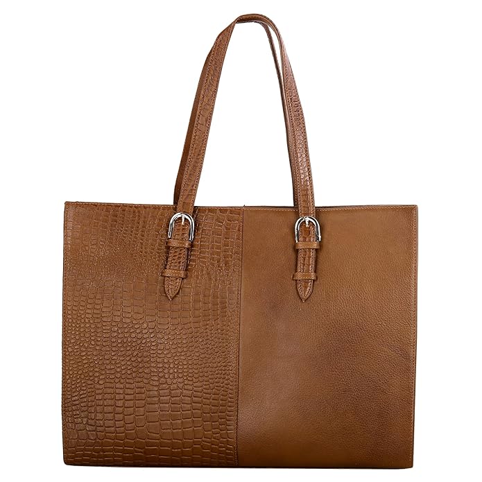 Leather Laptop Tote Bag - Modern Maven