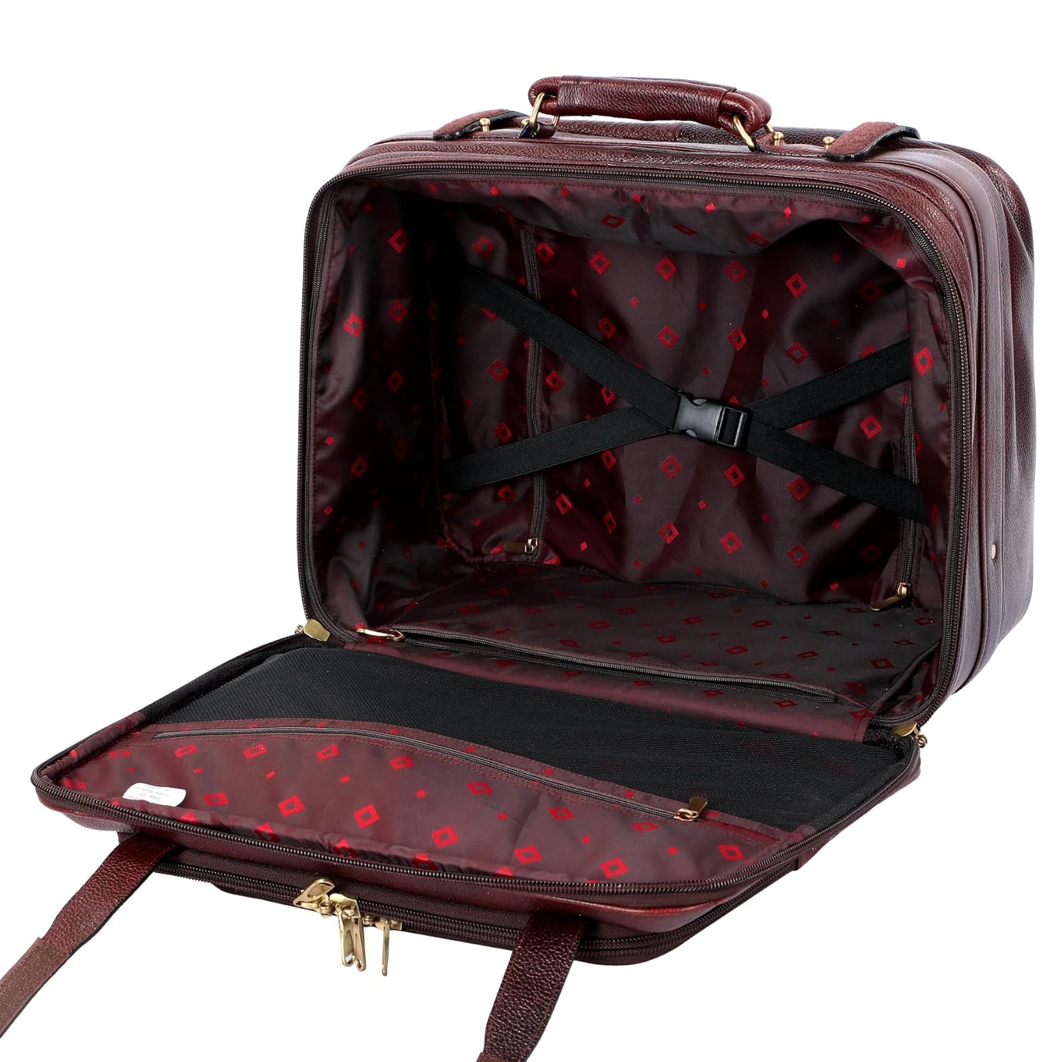 Leather Laptop Roller Trolley - The Overnighter