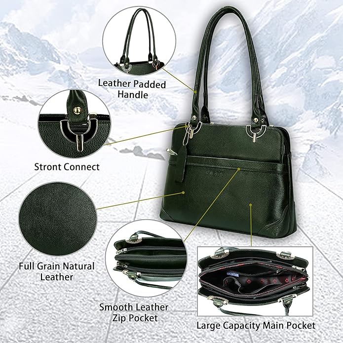 Leather Shoulder Bag - Elegant