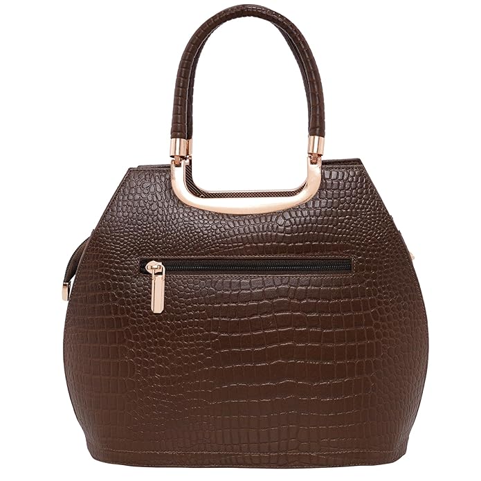 Croco Leather Handbag - BUCKET