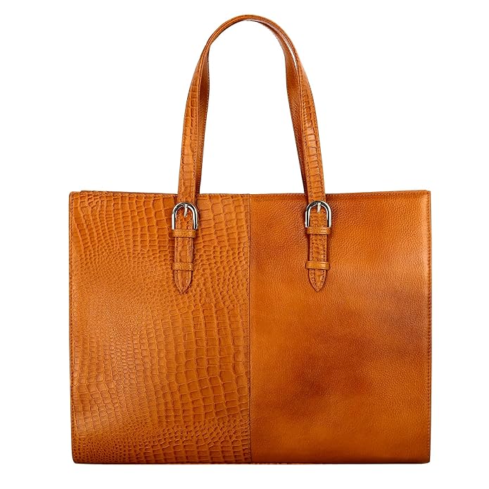 Leather Laptop Tote Bag - Modern Maven