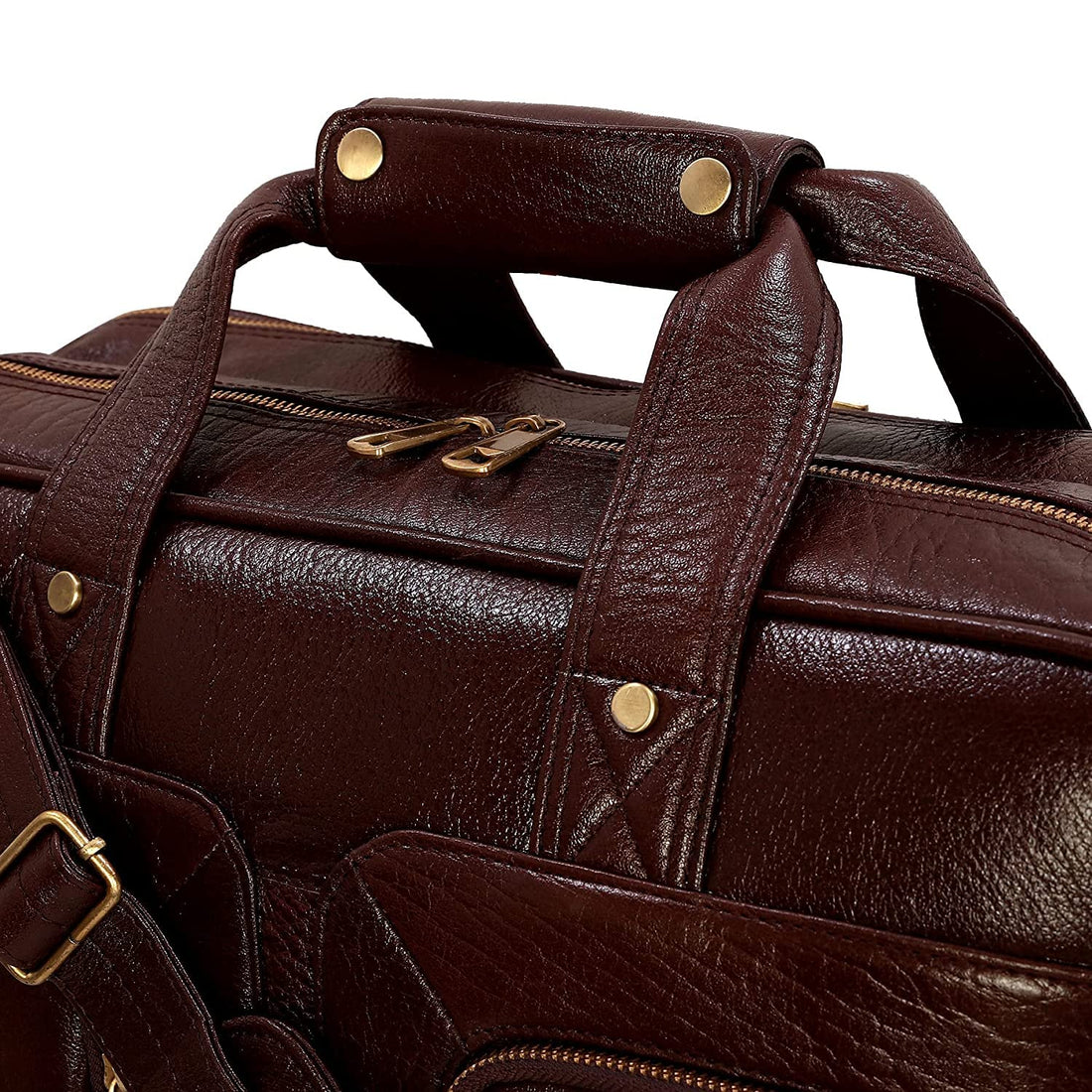 HAYAT Leather Accessories 24 litres Full Grain Natural Leather Briefcase Messenger & Shoulder Bags