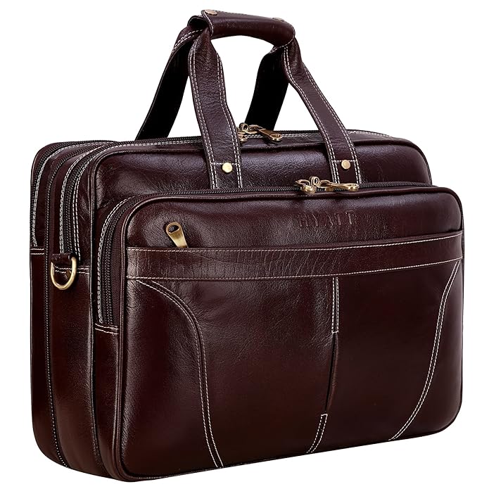 Leather Expandable Bag - Stitch Line