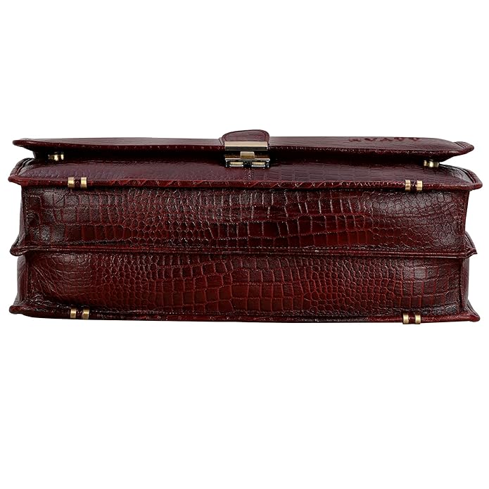 Leather Laptop Briefcase - Full Flap