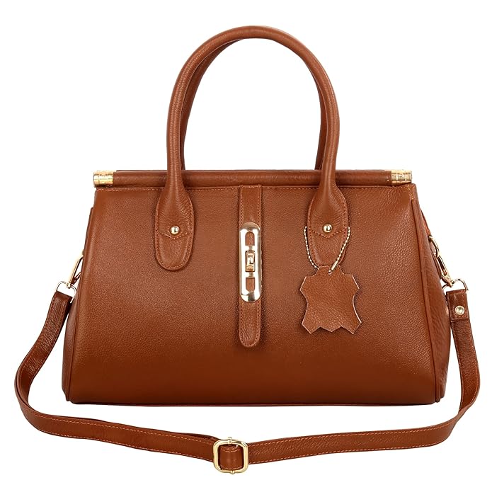 Leather Satchel Handbag - The Elegant