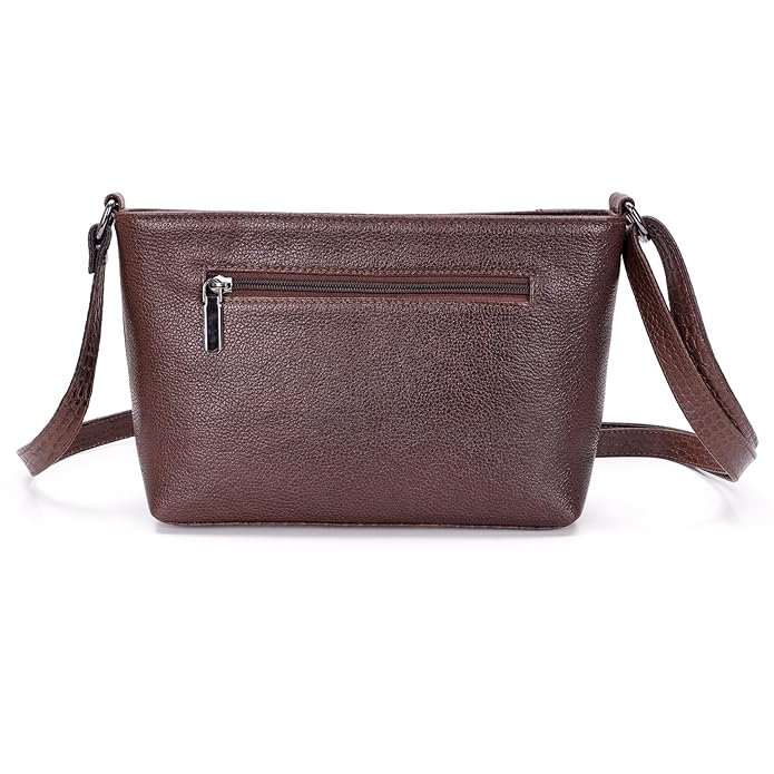 Leather Sling Bag for Women - Zip Top