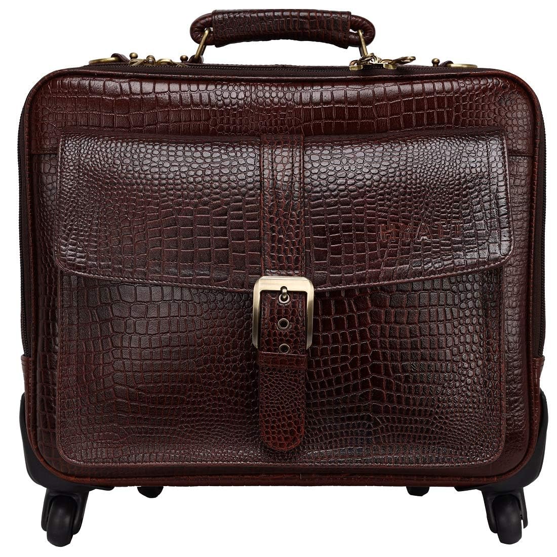 Leather Laptop Roller Trolley - The Retro