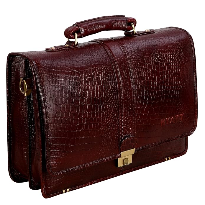 Leather Laptop Briefcase - Full Flap