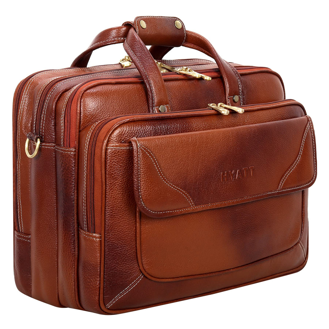 HAYAT Leather Accessories 16 Inch Men's Leather Briefcase Laptop Office Bag