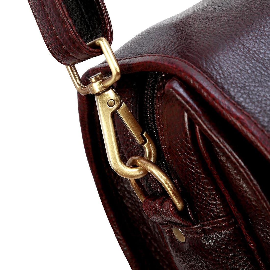 Leather Laptop Briefcase - Vertical Lock