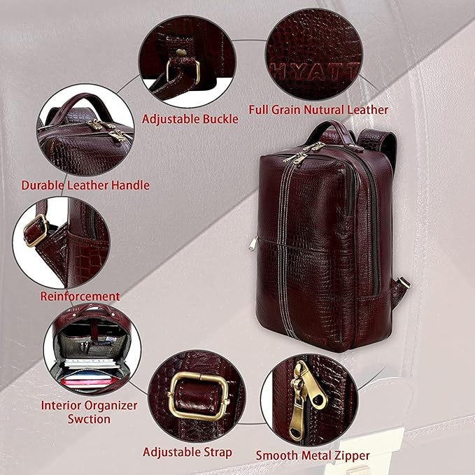 Leather Laptop Backpack - Four Line